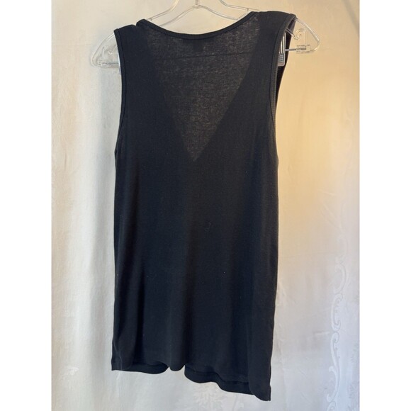 Express Large Black Tank Top Beaded Sequin SIlver - Picture 4 of 8